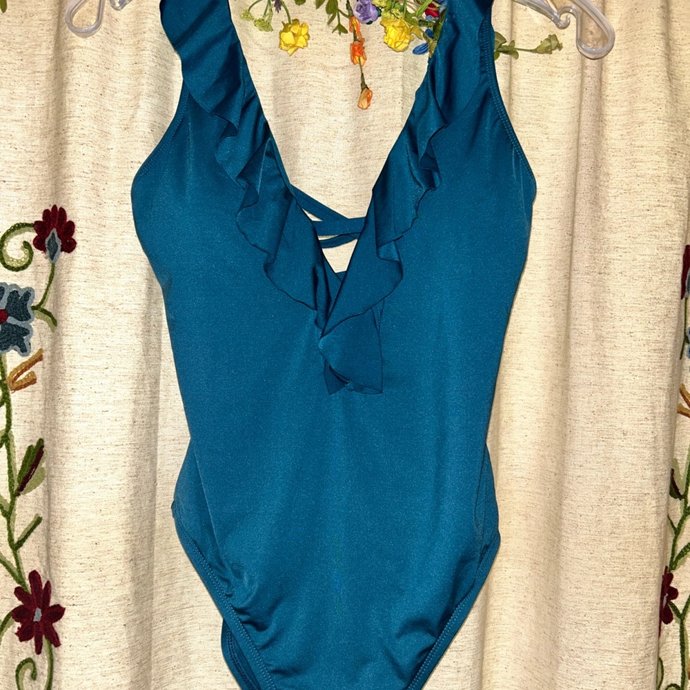 Shade & Shore Teal Swimsuit with Straps